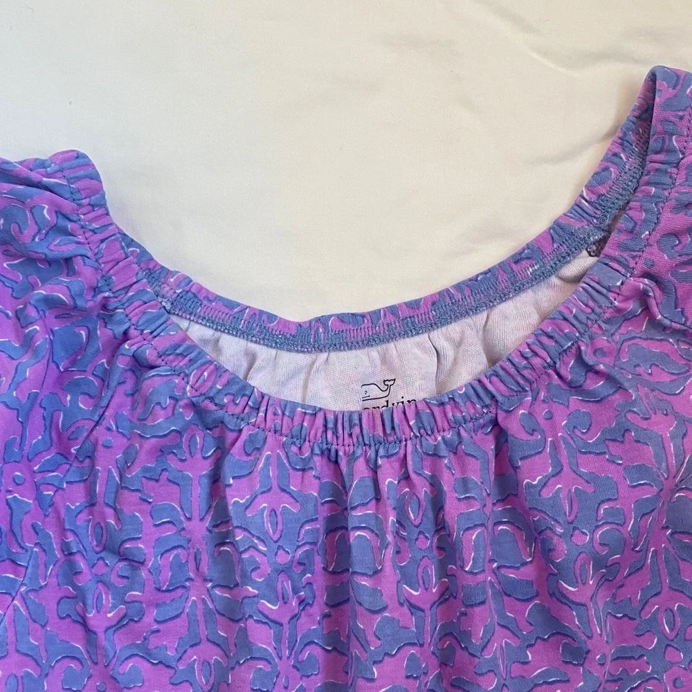 Vineyard Vines Girls Purple Patterned Romper
